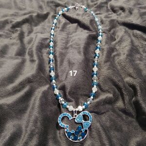 Blue and Silver Beaded Necklace